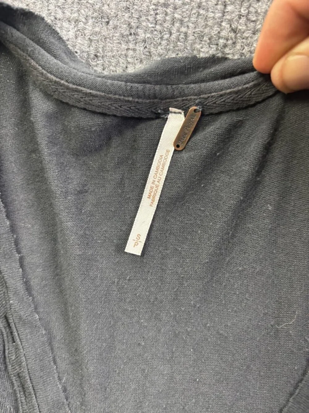 Free People Dress Womens Small Gray Scoop Neck Fit & Flare Long Sleeve Tunic - Picture 2 of 7